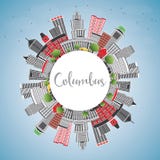 Columbus Skyline avec Gray Buildings, le ciel bleu et l'espace de copie illustration libre de droits Columbus Skyline avec Gray Buildings, le ciel bleu et l'espace de copie illustration libre de droits