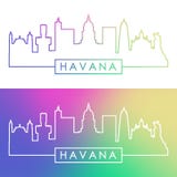 Columbus-Skyline Bunte lineare Art lizenzfreie abbildung Columbus-Skyline Bunte lineare Art lizenzfreie abbildung
