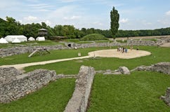 Combat de gladiateurs chez Carnuntum #6 photo libre de droits Combat de gladiateurs chez Carnuntum #6 photo libre de droits