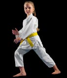 Combattant d'arts martiaux de petite fille photos libres de droits Combattant d'arts martiaux de petite fille photos libres de droits