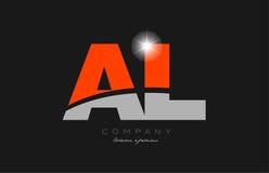 combination letter al a l in grey orange color alphabet for logo icon design stock illustration combination letter al a l in grey orange color alphabet for logo icon design stock illustration