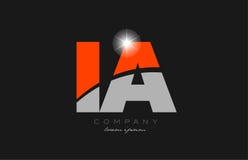 combination letter ia i a in grey orange color alphabet for logo icon design royalty free illustration combination letter ia i a in grey orange color alphabet for logo icon design royalty free illustration
