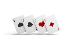 The combination of playing cards poker casino. Isolated playing cards up on table on white background stock images The combination of playing cards poker casino. Isolated playing cards up on table on white background stock images