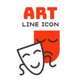 Comedy and tragedy theatrical masks comedy symbol and vector theater humor performance face illustration badge. Stock Photo Comedy and tragedy theatrical masks comedy symbol and vector theater humor performance face illustration badge. Stock Photo