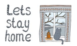 Comfortabele vectorillustratie hygge elementen vector illustratie Comfortabele vectorillustratie hygge elementen vector illustratie
