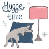 Comfortabele vectorillustratie hygge elementen royalty-vrije illustratie Comfortabele vectorillustratie hygge elementen royalty-vrije illustratie