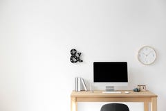 Comfortable workplace with computer on desk royalty free stock image Comfortable workplace with computer on desk royalty free stock image