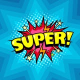 Comic book background, superhero speech bubble, joyful super royalty free illustration Comic book background, superhero speech bubble, joyful super royalty free illustration