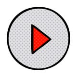 Comic Book Style Cartoon Of A Play Button Royalty Free Stock Images