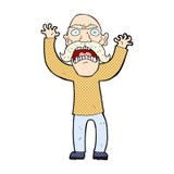 Comic Cartoon Angry Old Man Stock Photos