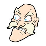 Comic Cartoon Angry Old Man Stock Photos
