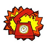 Comic Cartoon Ringing Telephone Stock Image