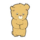 Comic Cartoon Shy Teddy Bear Royalty Free Stock Photos