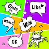 Comic speech bubbles in pop art style. Royalty Free Stock Photo Comic speech bubbles in pop art style. Royalty Free Stock Photo
