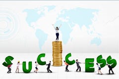 Commercieel team die woord van succes creëren Royalty-vrije Stock Afbeelding Commercieel team die woord van succes creëren Royalty-vrije Stock Afbeelding