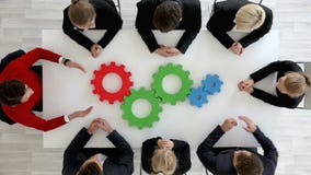 Commercieel team met radertjes Commercieel team met radertjes