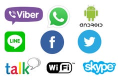 Communication app logos stock illustration Communication app logos stock illustration