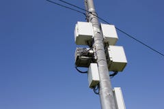 Communications equipment against the sky royalty free stock image Communications equipment against the sky royalty free stock image