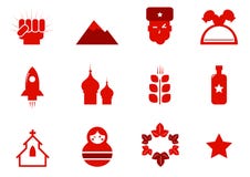 Communism And Russia Icons Set Stock Images Communism And Russia Icons Set Stock Images