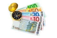 Compass And Money Stock Images