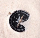 Compass In Sand Royalty Free Stock Photography