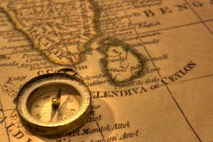 Compass and Old Map India