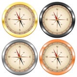 Compass медь серебра платины золота комплекта 4 цветов темная Стоковые Фотографии RF Compass медь серебра платины золота комплекта 4 цветов темная Стоковые Фотографии RF