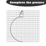 Complete the picture, black white cartoon christmas ball, drawing skills training, educational game for the development vector illustration Complete the picture, black white cartoon christmas ball, drawing skills training, educational game for the development vector illustration