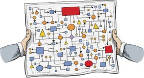 Complicated Flowchart stock illustration Complicated Flowchart stock illustration