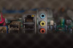 Components plug into the motherboard, in selective focus and shallow dof stock photo Components plug into the motherboard, in selective focus and shallow dof stock photo