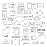 Composición social de los iconos de la red libre illustration Composición social de los iconos de la red libre illustration