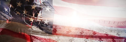 Composite image of american football player standing in helmet royalty free stock photos Composite image of american football player standing in helmet royalty free stock photos