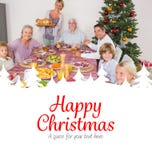 Composite image of mother bringing turkey to dinner table Royalty Free Stock Photography Composite image of mother bringing turkey to dinner table Royalty Free Stock Photography