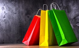 Composition with colorful paper shopping bags royalty free stock photo Composition with colorful paper shopping bags royalty free stock photo