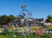 Composition d'art de vieilles bicyclettes photo libre de droits Composition d'art de vieilles bicyclettes photo libre de droits