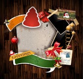 Composizione d'annata nell'album per ritagli di Natale illustrazione vettoriale Composizione d'annata nell'album per ritagli di Natale illustrazione vettoriale
