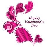 Composizione dei biglietti di S. Valentino dei cuori. illustrazione di stock Composizione dei biglietti di S. Valentino dei cuori. illustrazione di stock