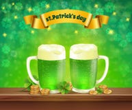 Composizione nella birra di giorno di Patricks del san Immagine Stock Composizione nella birra di giorno di Patricks del san Immagine Stock
