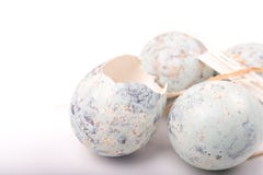 Composizione nella molla di Pasqua con le uova di quaglia su una superficie bianca Ea fotografie stock Composizione nella molla di Pasqua con le uova di quaglia su una superficie bianca Ea fotografie stock