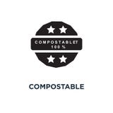 Compostable material 100 icon. Simple element illustration. Comp stock illustration Compostable material 100 icon. Simple element illustration. Comp stock illustration