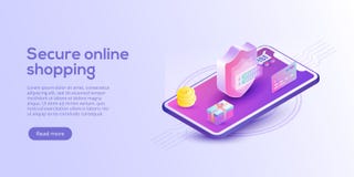 Compra em linha ou ilustração isométrica do vetor do comércio eletrônico interno ilustração royalty free Compra em linha ou ilustração isométrica do vetor do comércio eletrônico interno ilustração royalty free