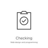 comprobación de vector del icono del diseño web y programación de la colección Línea fina que comprueba el ejemplo del vector del ilustración del vector comprobación de vector del icono del diseño web y programación de la colección Línea fina que comprueba el ejemplo del vector del ilustración del vector