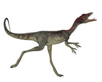 Compsognathus dinosaur running - 3D render vector illustration Compsognathus dinosaur running - 3D render vector illustration