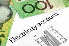 Compte de l'électricité avec de l'argent australien Compte de l'électricité avec de l'argent australien