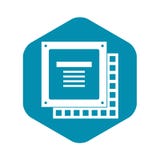 Computer CPU processor chip icon simple royalty free illustration Computer CPU processor chip icon simple royalty free illustration