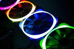 Computer Fans with color lights led royalty free stock image Computer Fans with color lights led royalty free stock image