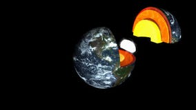 Education, seience animation Earth layers.