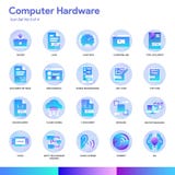 Computer Hardware Icon Set. Modern gradient style. Vector EPS 10 royalty free illustration Computer Hardware Icon Set. Modern gradient style. Vector EPS 10 royalty free illustration