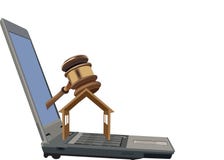 Computer internet connection with house sale auctions Stock Images Computer internet connection with house sale auctions Stock Images