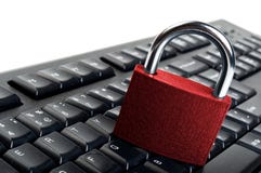 Computer Keyboard And Red Lock Stock Image Computer Keyboard And Red Lock Stock Image